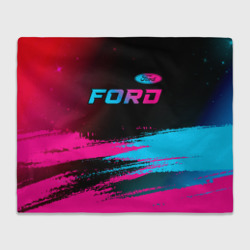 Плед 3D Ford - neon gradient: символ сверху