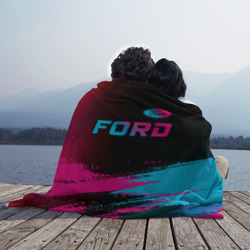 Плед 3D Ford - neon gradient: символ сверху - фото 2