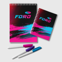 Блокнот Ford - neon gradient: символ сверху