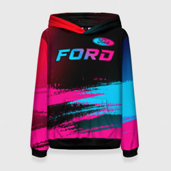 Женская толстовка 3D Ford - neon gradient: символ сверху