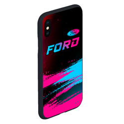 Чехол для iPhone XS Max матовый Ford - neon gradient: символ сверху - фото 2
