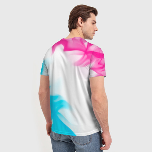 Мужская футболка 3D Daewoo neon gradient style: надпись, символ, цвет 3D печать - фото 4