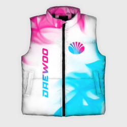 Мужской жилет утепленный 3D Daewoo neon gradient style: надпись, символ