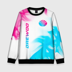 Детский свитшот 3D Daewoo neon gradient style: надпись, символ