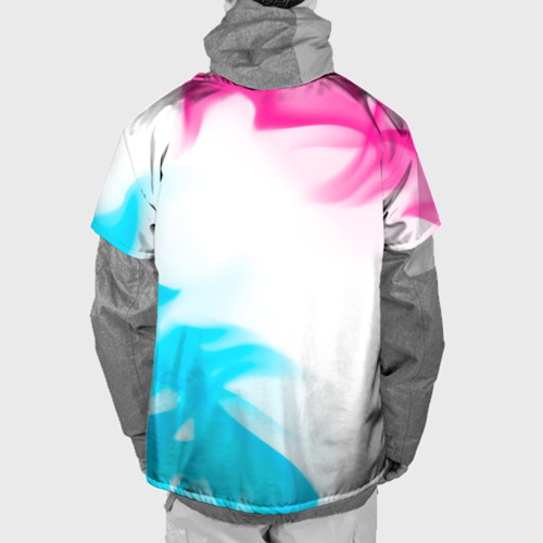 Накидка на куртку 3D Daewoo neon gradient style: надпись, символ, цвет 3D печать - фото 2