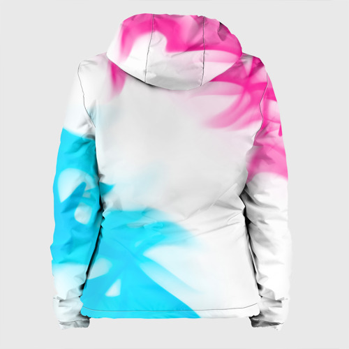 Женская куртка 3D Daewoo neon gradient style: надпись, символ, цвет черный - фото 2