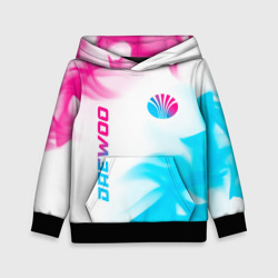 Детская толстовка 3D Daewoo neon gradient style: надпись, символ