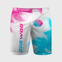 Мужские шорты спортивные Daewoo neon gradient style: надпись, символ