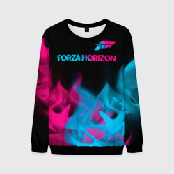 Мужской свитшот 3D Forza Horizon - neon gradient: символ сверху