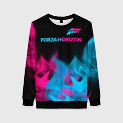 Женский свитшот 3D Forza Horizon - neon gradient: символ сверху