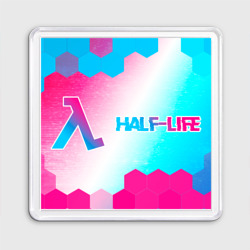 Магнит 55*55 Half-Life neon gradient style: надпись и символ