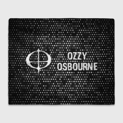 Плед 3D Ozzy Osbourne glitch на темном фоне: надпись и символ