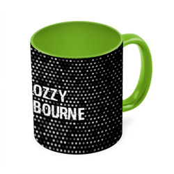 Ozzy Osbourne glitch на темном фоне: надпись и символ – Кружка с полной запечаткой с принтом купить
