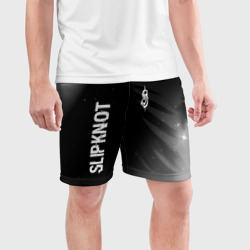 Мужские шорты спортивные Slipknot glitch на темном фоне: надпись, символ - фото 2