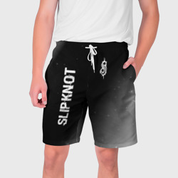 Мужские шорты 3D Slipknot glitch на темном фоне: надпись, символ