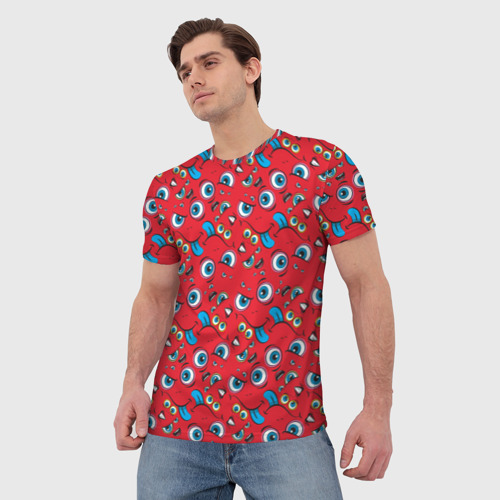 Мужская футболка 3D Мультяшный кривляка, цвет 3D печать - фото 3