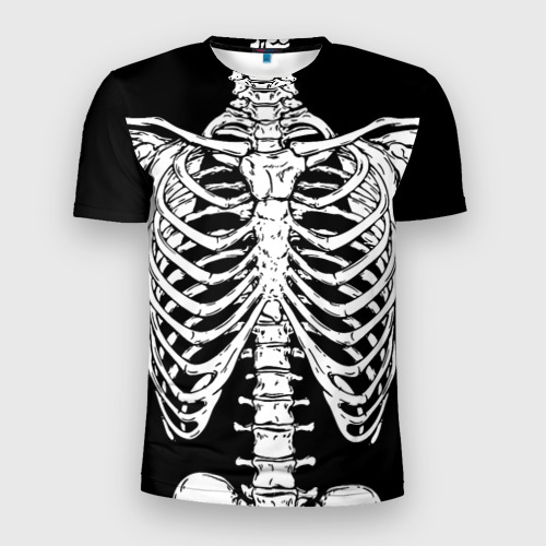 Мужская футболка 3D Slim Skeleton ribs, цвет 3D печать