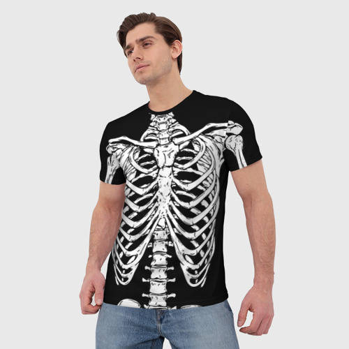 Мужская футболка 3D Skeleton ribs, цвет 3D печать - фото 3