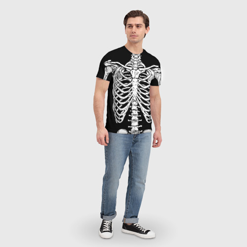 Мужская футболка 3D Skeleton ribs, цвет 3D печать - фото 5
