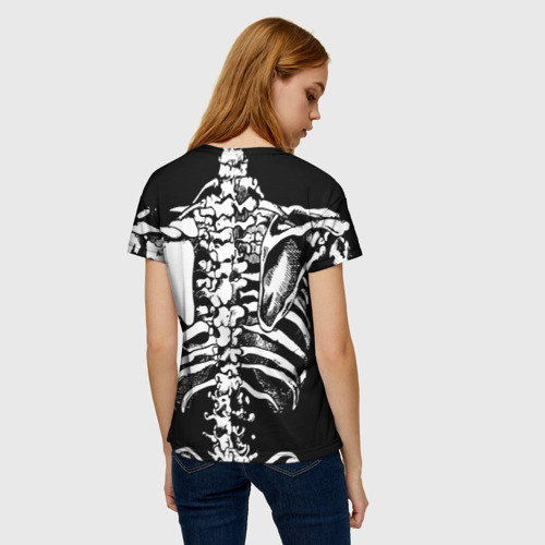 Женская футболка 3D Skeleton ribs, цвет 3D печать - фото 4