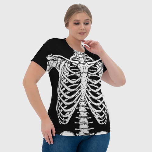 Женская футболка 3D Skeleton ribs, цвет 3D печать - фото 6