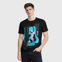 Мужская футболка 3D Девочка Хацуне Мику - фото 2