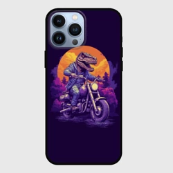 Чехол для iPhone 13 Pro Max Динозавр на мотоцикле