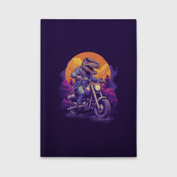 Обложка для автодокументов Динозавр на мотоцикле