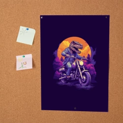 Постер Динозавр на мотоцикле - фото 2