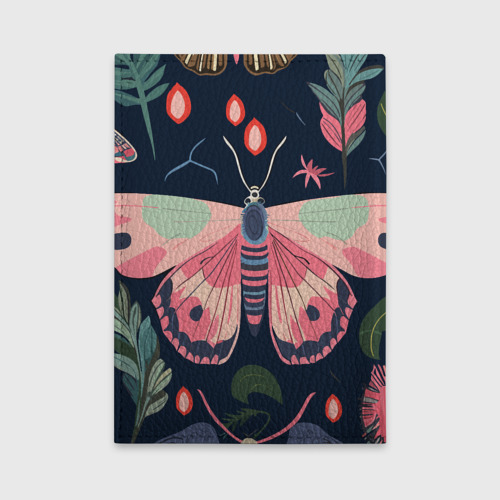 Обложка для автодокументов Паттерн из бабочек, цвет бирюзовый - фото 2