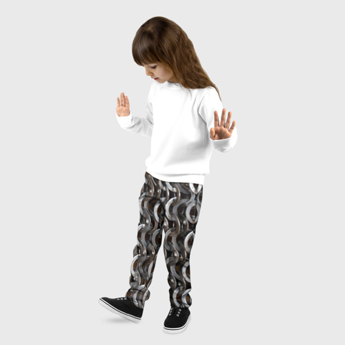 Детские брюки 3D Кольчуга с большими кольцами, цвет 3D печать - фото 3
