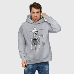 Мужское худи Oversize хлопок Skeleton - i am fine - фото 2