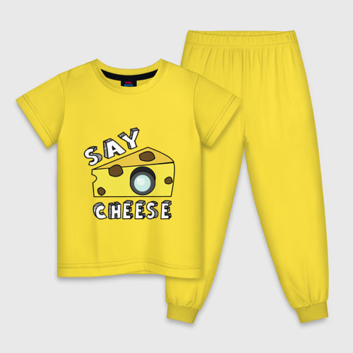 Детская пижама хлопок с принтом Say cheese, вид спереди #2