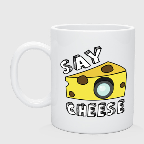 Кружка керамическая Say cheese, цвет белый