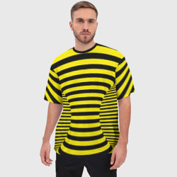 Мужская футболка oversize 3D Осиная талия - полосатая иллюзия - фото 2