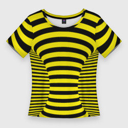 Женская футболка 3D Slim Осиная талия - полосатая иллюзия