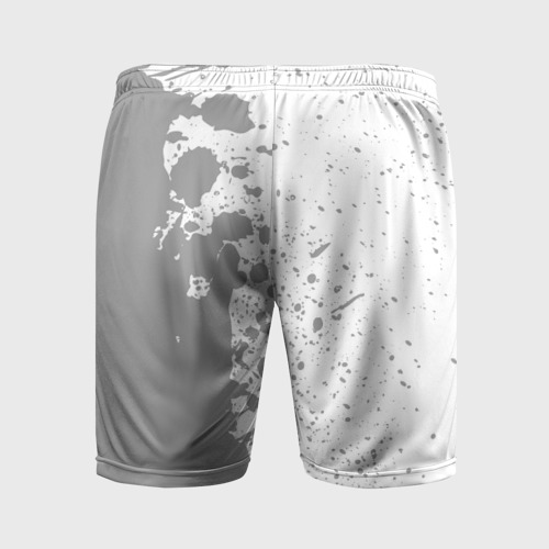 Мужские шорты спортивные с принтом Darling in the FranXX glitch на светлом фоне: по-вертикали, вид сзади #1