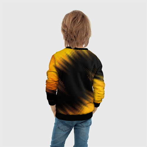 Детский свитшот 3D с принтом Akira - gold gradient, вид сзади #2
