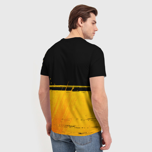 Мужская футболка 3D с принтом Tokyo Ghoul - gold gradient: символ сверху, вид сзади #2