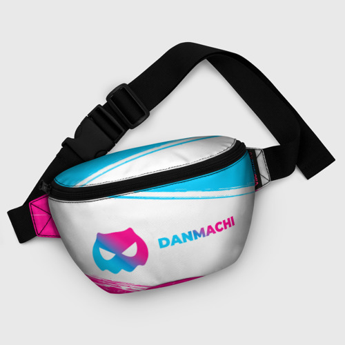 Поясная сумка 3D с принтом DanMachi neon gradient style: надпись и символ, фото #5