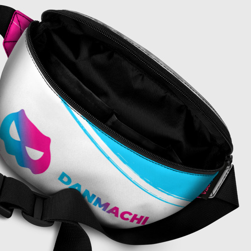 Поясная сумка 3D с принтом DanMachi neon gradient style: надпись и символ, фото #6