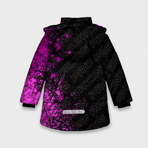 Зимняя куртка для девочек 3D с принтом Haval pro racing: по-вертикали, вид сзади #1