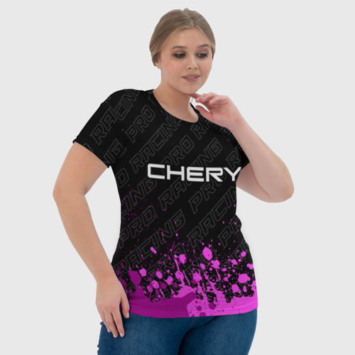 Женская футболка 3D с принтом Chery pro racing: символ сверху, фото #4