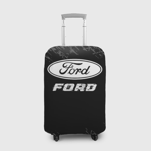 Чехол для чемодана 3D Ford Speed на темном фоне со следами шин, цвет 3D печать