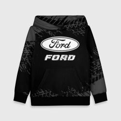 Детская толстовка 3D Ford Speed на темном фоне со следами шин