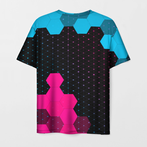 Мужская футболка 3D Suzuki - neon gradient: надпись, символ, цвет 3D печать - фото 2