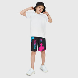 Детские спортивные шорты 3D Suzuki - neon gradient: надпись, символ - фото 2