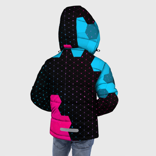 Зимняя куртка для мальчиков 3D Suzuki - neon gradient: надпись, символ, цвет черный - фото 4