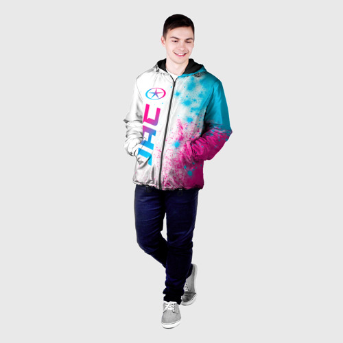 Мужская куртка 3D с принтом JAC neon gradient style: по-вертикали, фото на моделе #1