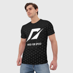 Мужская футболка 3D Need for Speed glitch на темном фоне - фото 2